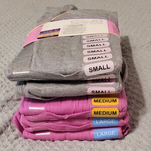 NWT Bundle of 5 HUE Perfect Legging Tees  Gray/Pink Size S/M/L